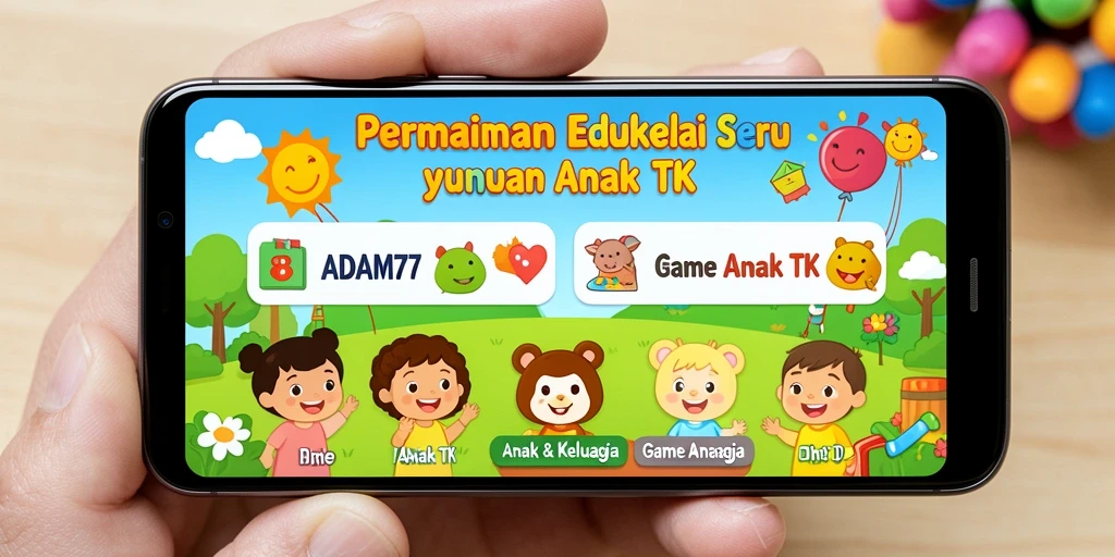 Tampilan antarmuka intuitif dan menarik pada aplikasi Game Anak TK.