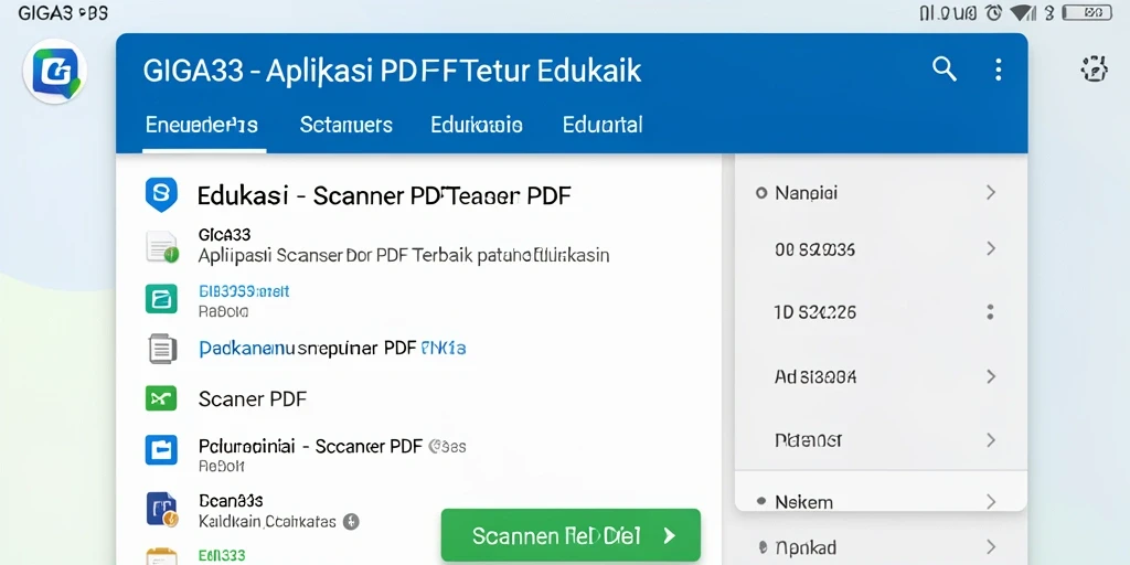 Antarmuka GIGA33 dengan fungsi pemindaian PDF yang jelas