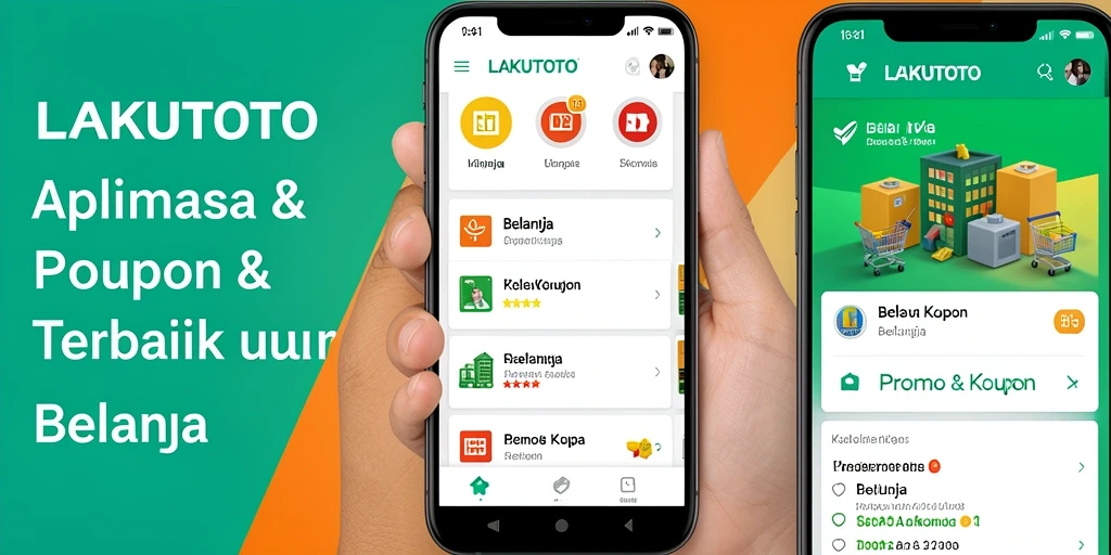 Tampilan antarmuka aplikasi LAKUTOTO dengan fitur promo & kupon.