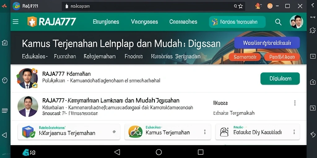 Tampilan antarmuka aplikasi RAJA777 yang user-friendly dan intuitif.